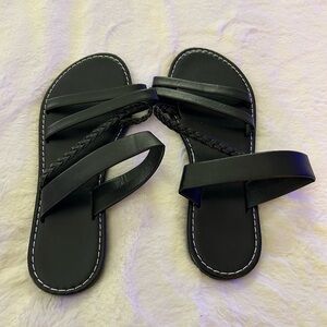 SHEIN Black Minimalist Slide Sandals